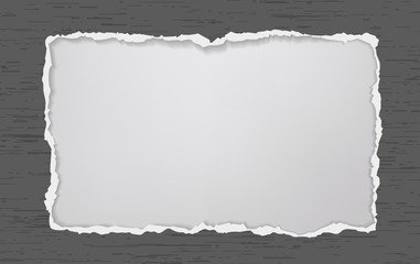 Obraz premium Torn black paper with strips pattern, frame for text is on white background. Vector illustration.