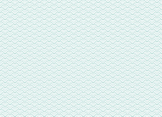 背景：青海波 和柄 模様 紋様 文様 日本 伝統 和風 波形 緑 グリーン