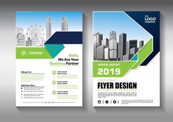 Brochure design, cover modern layout, annual report, poster, flyer in A4 with colorful triangles, geometric shapes for tech, science, market with light background