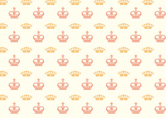 シームレス　ビンテージ壁紙（王冠）