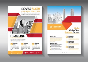 Brochure design, cover modern layout, annual report, poster, flyer in A4 with colorful triangles, geometric shapes for tech, science, market with light background