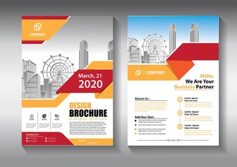 Brochure design, cover modern layout, annual report, poster, flyer in A4 with colorful triangles, geometric shapes for tech, science, market with light background