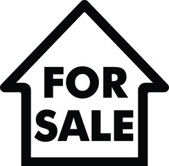 for sale inside home icon on white background