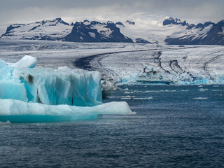 Melting Icebergs at Jakulsarlon glacier lagoon. Iceland