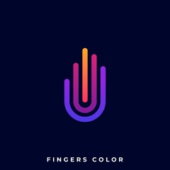 Fingers Colorful Illustration Vector Design Template