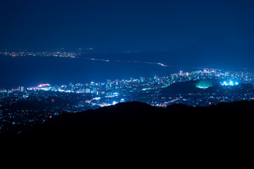 十文字原展望台から眺める別府の夜景