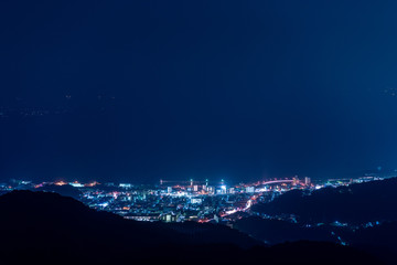 十文字原展望台から眺める別府の夜景