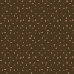 Dark chocolate background polka dots seamless pattern