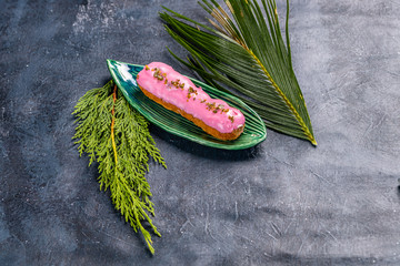 custard eclair with natural mousse