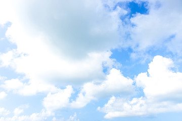 Nature Bright blue Sky with white clouds on blackground. Beautiful sky and clouds in the afternoon.