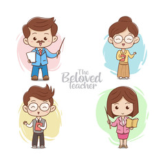 The Cute Beloved Teacher Illustration