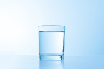 a simple glass of water isolated on white. fresh cool drink