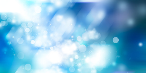 white glisten bokeh blur background / Circle light on blue background / abstract light night background