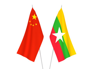 China and Myanmar flags