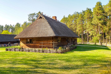Fototapeta na wymiar Old traditional wooden house, Latvia.