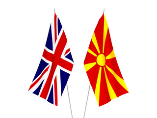 Fototapeta premium Great Britain and North Macedonia flags