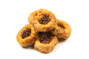 Tasty baklava isolated on white background.