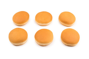 Burger bread isolated on white background.