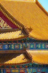 Fototapeta na wymiar roof of chinese palace in beijing