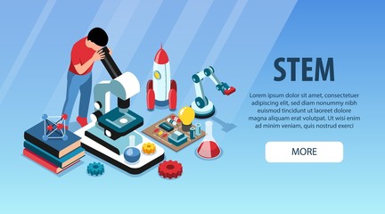 Science Education Horizontal Banner © Macrovector