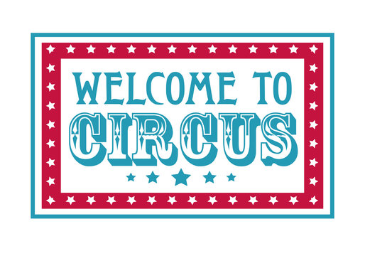 Fun fair and circus welcome sign isolated icon