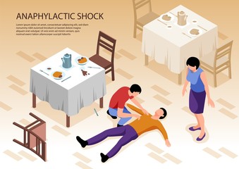 Isometric Allergy Horizontal Illustration