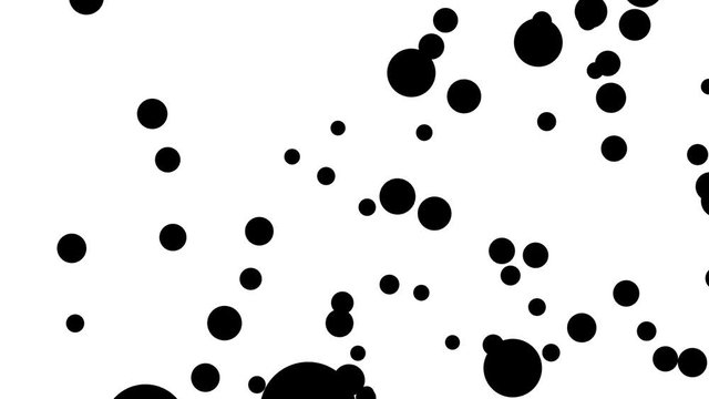 Black balls is random moving animation on white background.