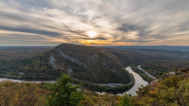 Mt. Tammany - Delaware River Gap, Fall / Autumn Sunset Timelapse Video