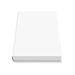 mock up of book with white blank cover isolated.