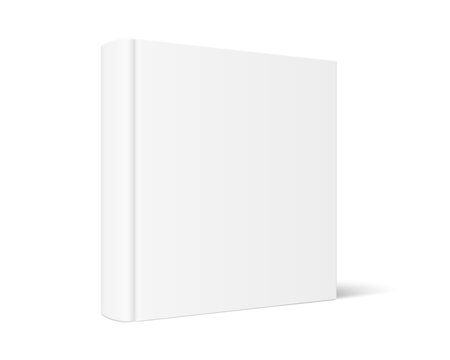 mock up of standing book with white blank cover