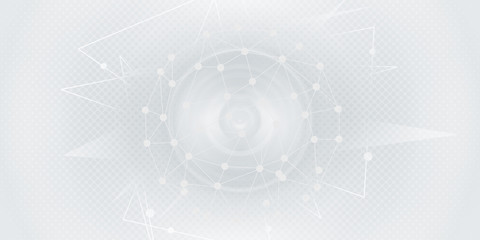 Gray halftone pattern with white line motion and network connection backdrop wallpaper. Clean Grey geometric background.