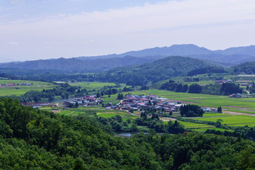 Fototapeta na wymiar 山形県舟形町の風景