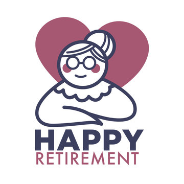 Nursing home, happy retirement, elderly care isolated icon