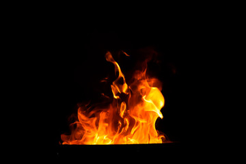 fire flames on black background