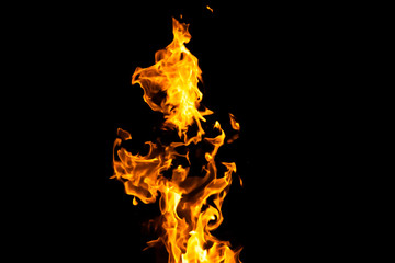 fire flames on black background
