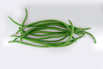 Fototapeta premium Yard long bean isolated on the white background.