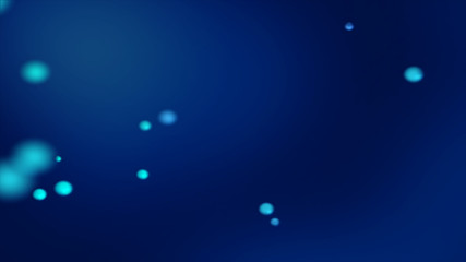 Obraz na płótnie Canvas Dark blue bokeh background with blurred glowing bluish spheres