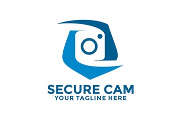 Cam Security Logo design, cam logo template vector
