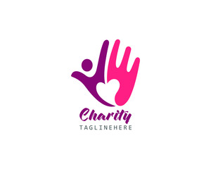 Fototapeta na wymiar Charity Logo Design Template Vector