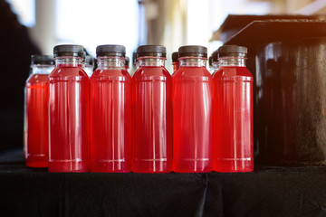 Catering drinks – plastic bottles with juice