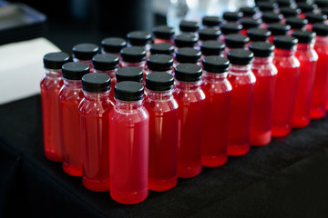 Catering drinks – plastic bottles with juice
