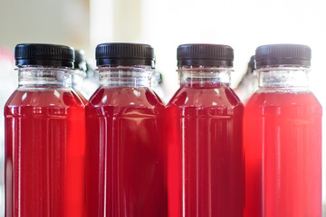 Catering drinks – plastic bottles with juice