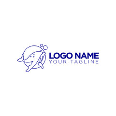 Humpback Whale Logo Design for marine company