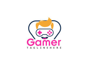 Gamer awesome gaming Logo Design Template Vector