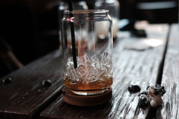 ice coffee on the table