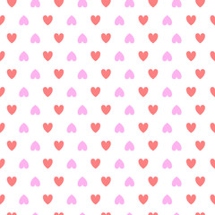 Seamless heart pattern in white background.