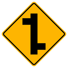 Staggered Junction Traffic Road Sign,Vector Illustration, Isolate On White Background Label. EPS10