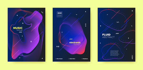 Abstract Fluid Poster. Music Party. House Dj 