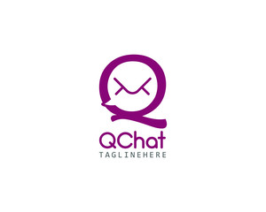  Initial letter Q chat message messanger Logo design template