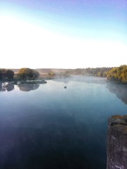 reflection of trees in water